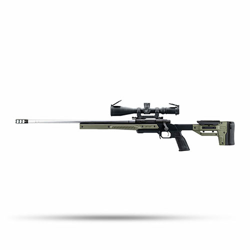 ORYX Sportsman Chassis poprawia celność i ergonomię, oferując regulowany kolbę, wsparcie dla akcesoriów M-Lok i AR15, idealny do strzelectwa precyzyjnego.